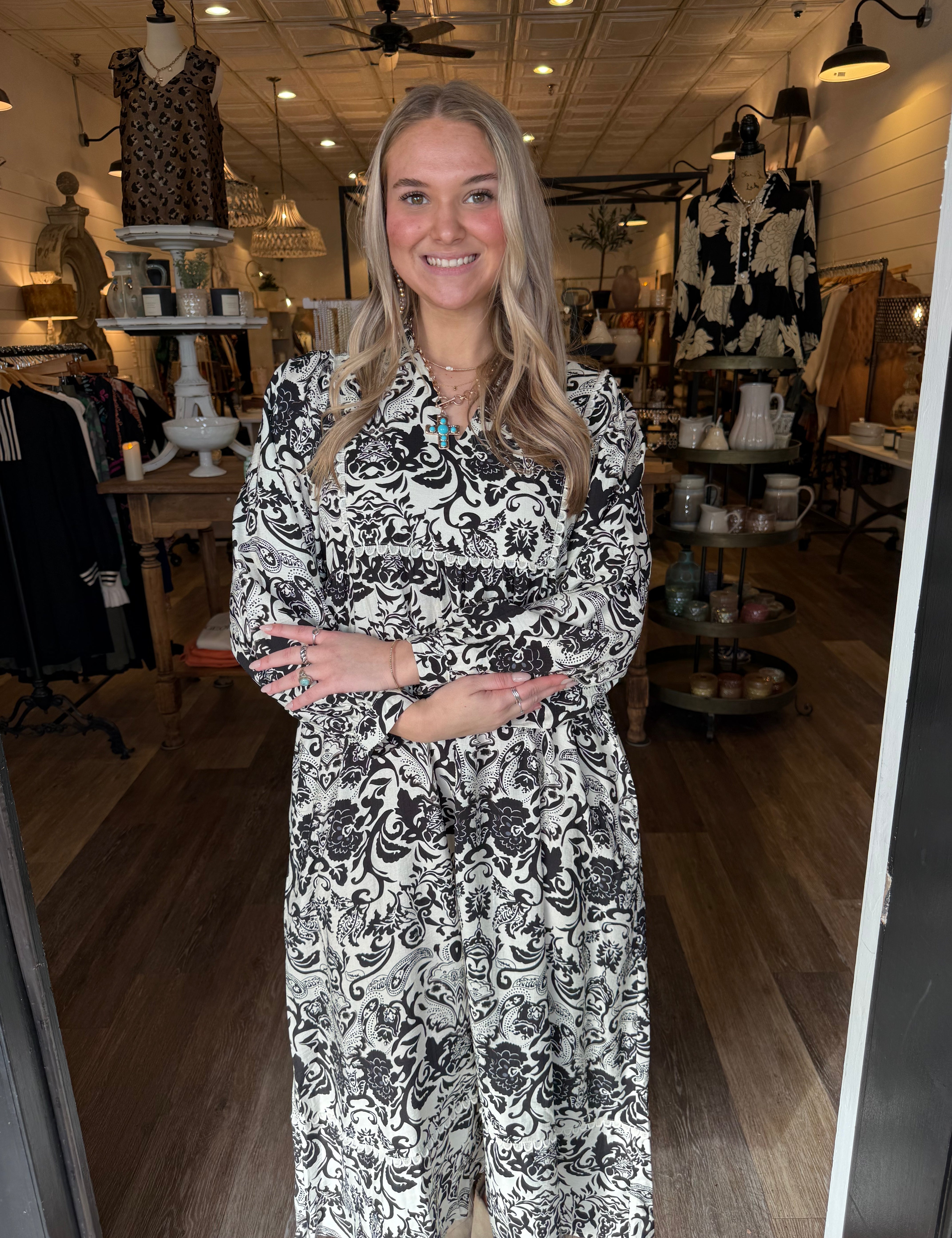 Stevie Pattern Midi Dress