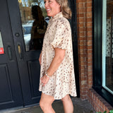 Evie Printed Puff Sleeve Shirt Dress