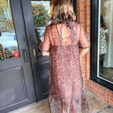 Charlotte Animal Print Sheer Midi Dress