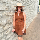 Patsy Faux Suede A-Line Dress