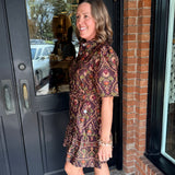 Belen Paisley Belted Mini Dress