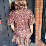 Belen Paisley Belted Mini Dress