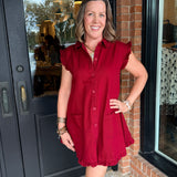 Lina Ruffle Shirt Dress