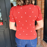 Charlie Polka Dot Puff Sleeve Sweater