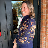 Katie Jacquard Half Zip Sweater