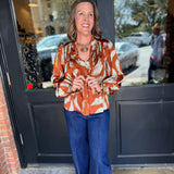 Josie Satin Pattern Top