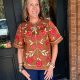 Jenna Embroidered Flower Top