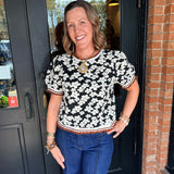 Lana Flower Embossed Top