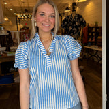 Harper Stripe Puff Sleeve Top