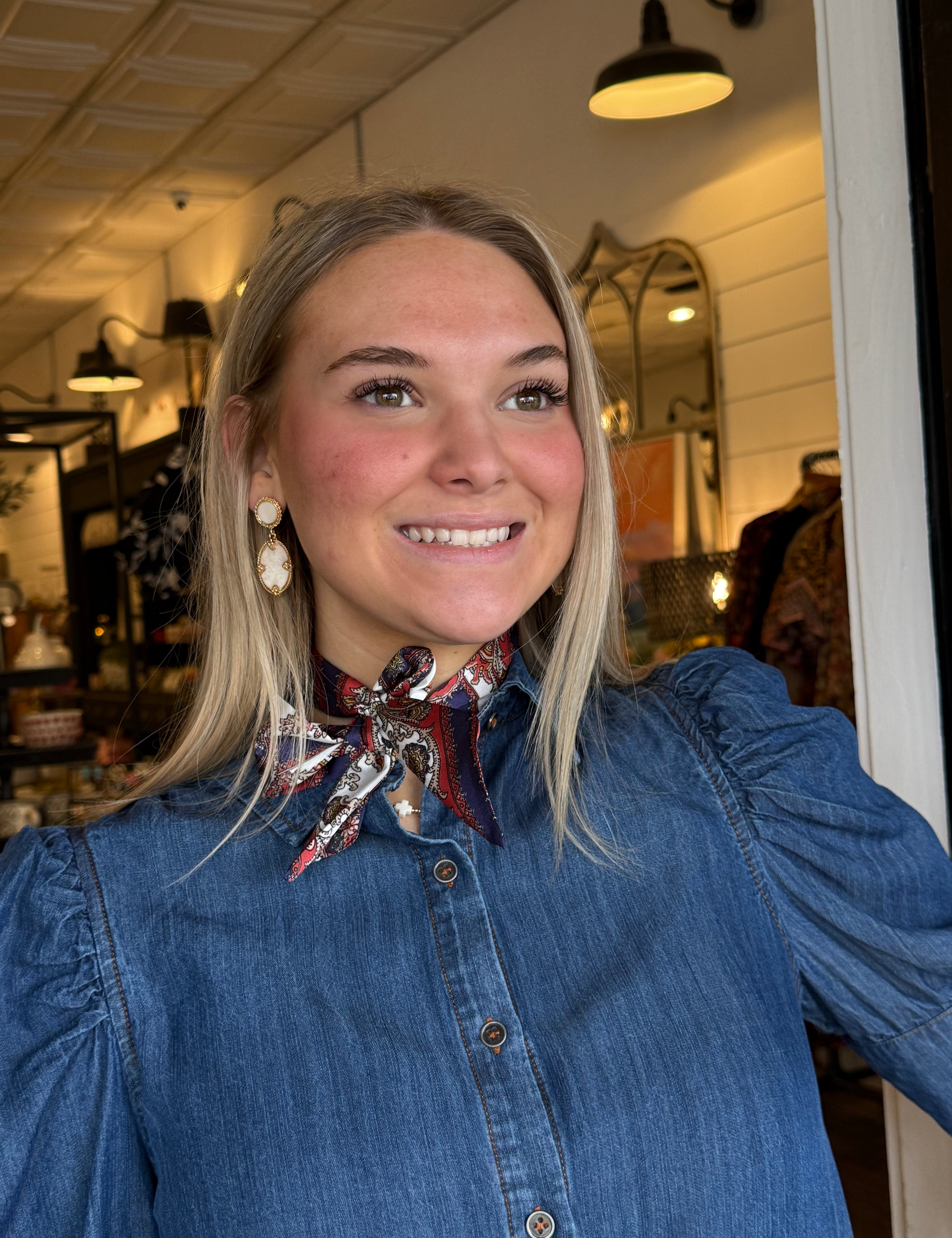 Jolie Denim Chambray Top