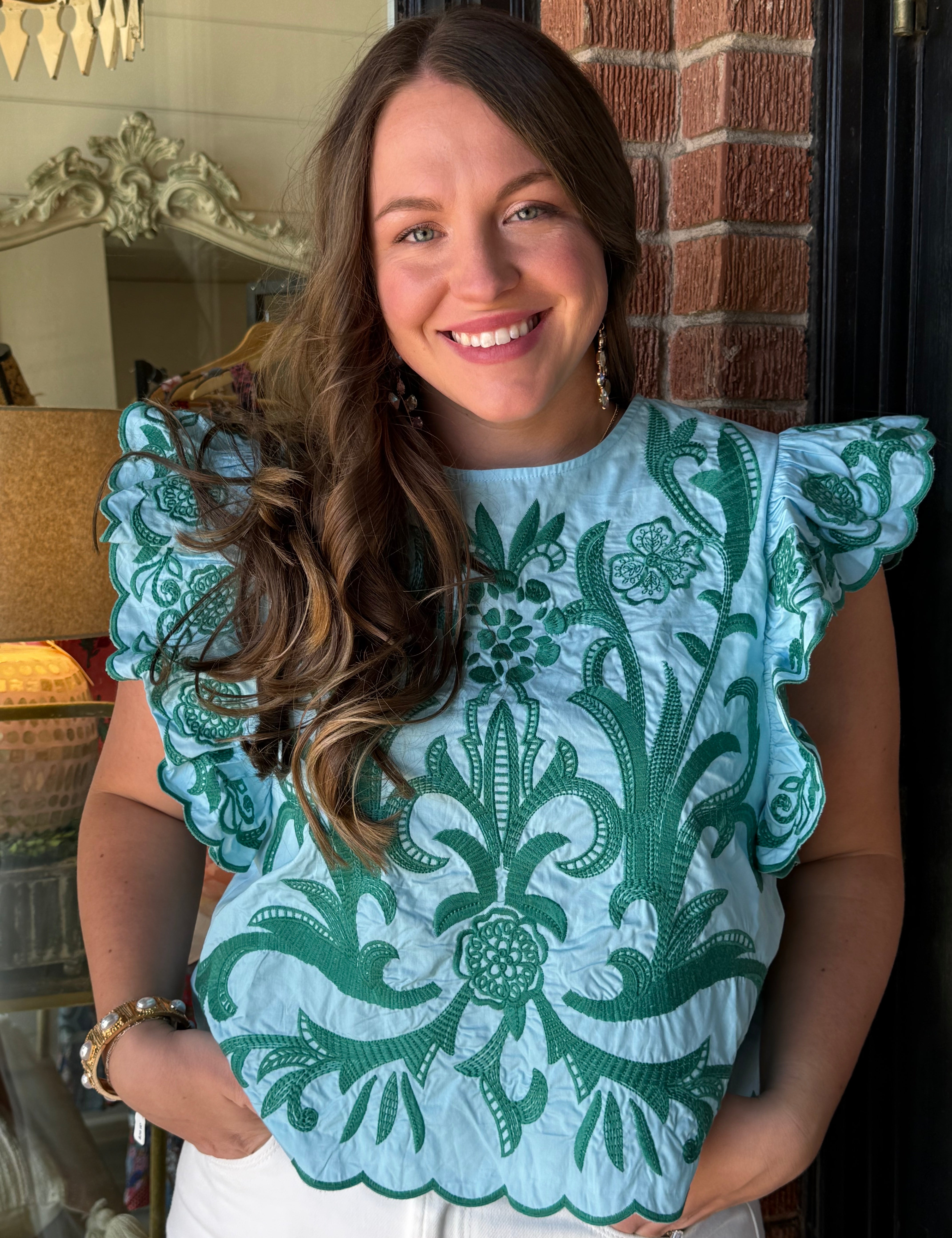 Georgia Floral Embroidered Top