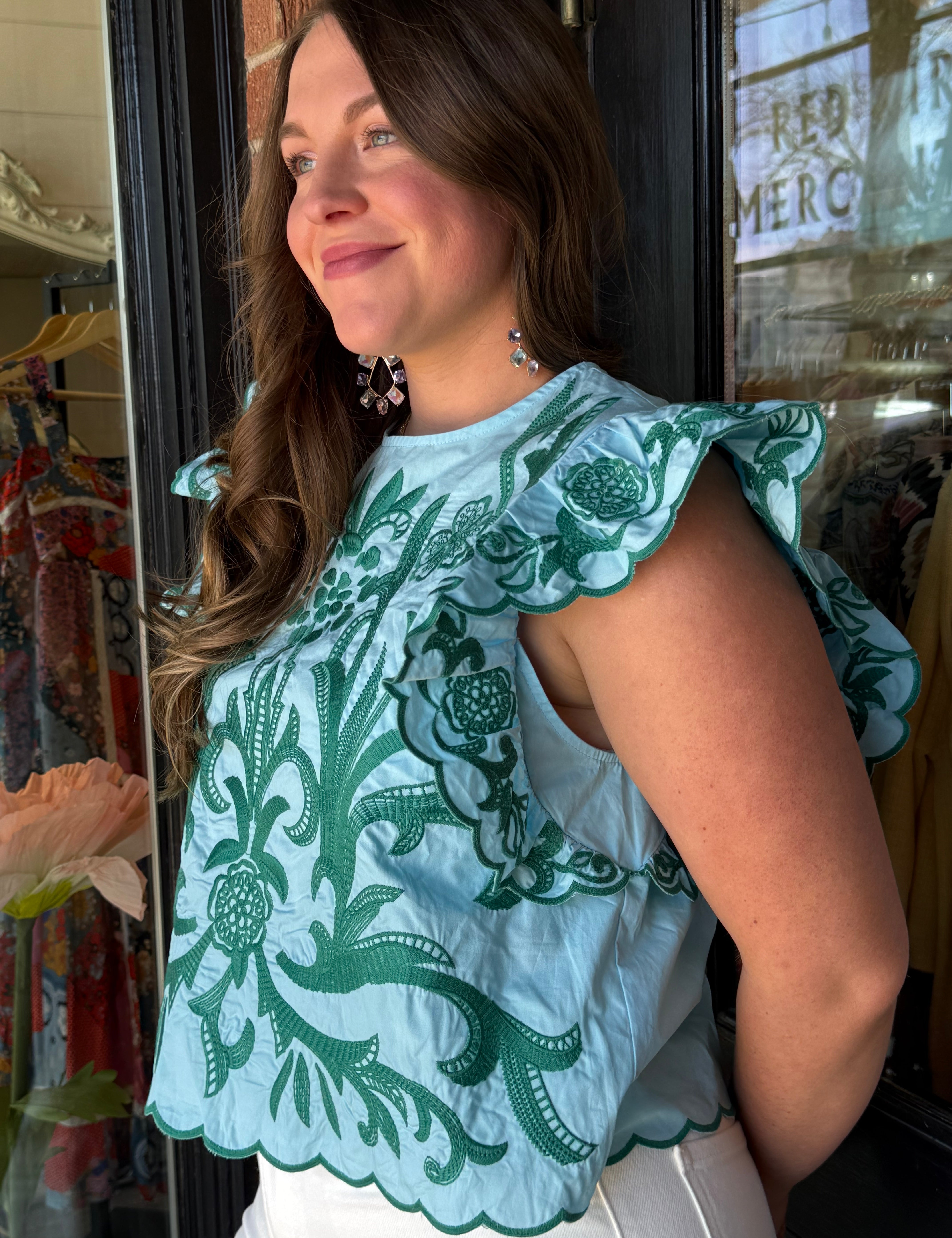 Georgia Floral Embroidered Top
