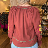 Rachel Embroidered Long Sleeve Top