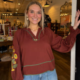 Rachel Embroidered Long Sleeve Top