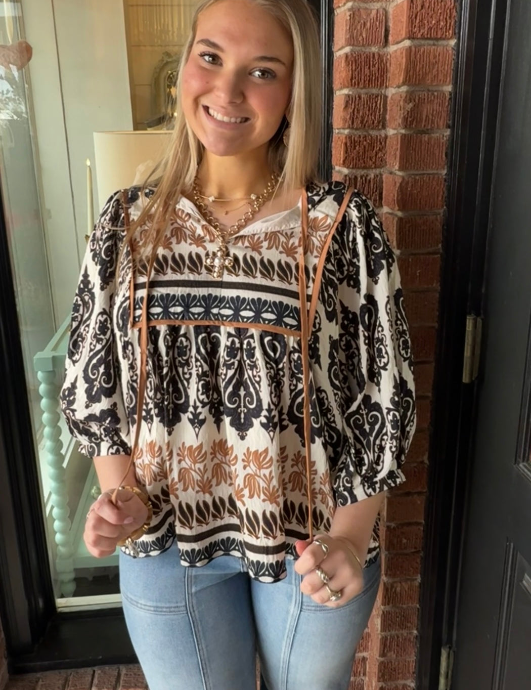 Kayden Multi Print Top