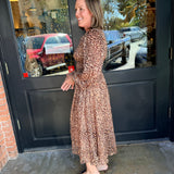 Monique Metallic Leopard Midi Dress