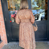 Monique Metallic Leopard Midi Dress