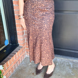 Annie Animal Print Midi Skirt