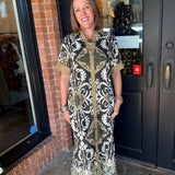 Jessi Printed Collared Midi Dress