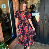 Krista Floral Tiered Midi Dress