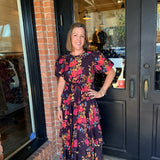 Krista Floral Tiered Midi Dress