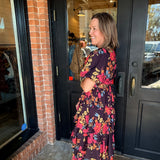 Krista Floral Tiered Midi Dress