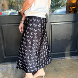 Nancy Satin Horse Print Midi Skirt
