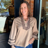 Georgia Leopard Trim Top