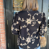 Mandi Floral Embroidered Puff Sleeve Top