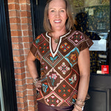 Steph Floral Faux Suede Top