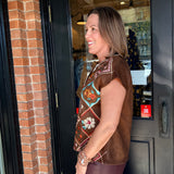 Steph Floral Faux Suede Top