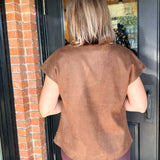 Steph Floral Faux Suede Top