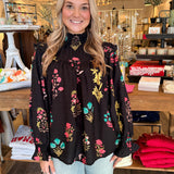 Crissy Black Multi Floral Top