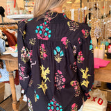 Crissy Black Multi Floral Top