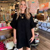Natalie Suede Romper Dress