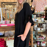 Natalie Suede Romper Dress