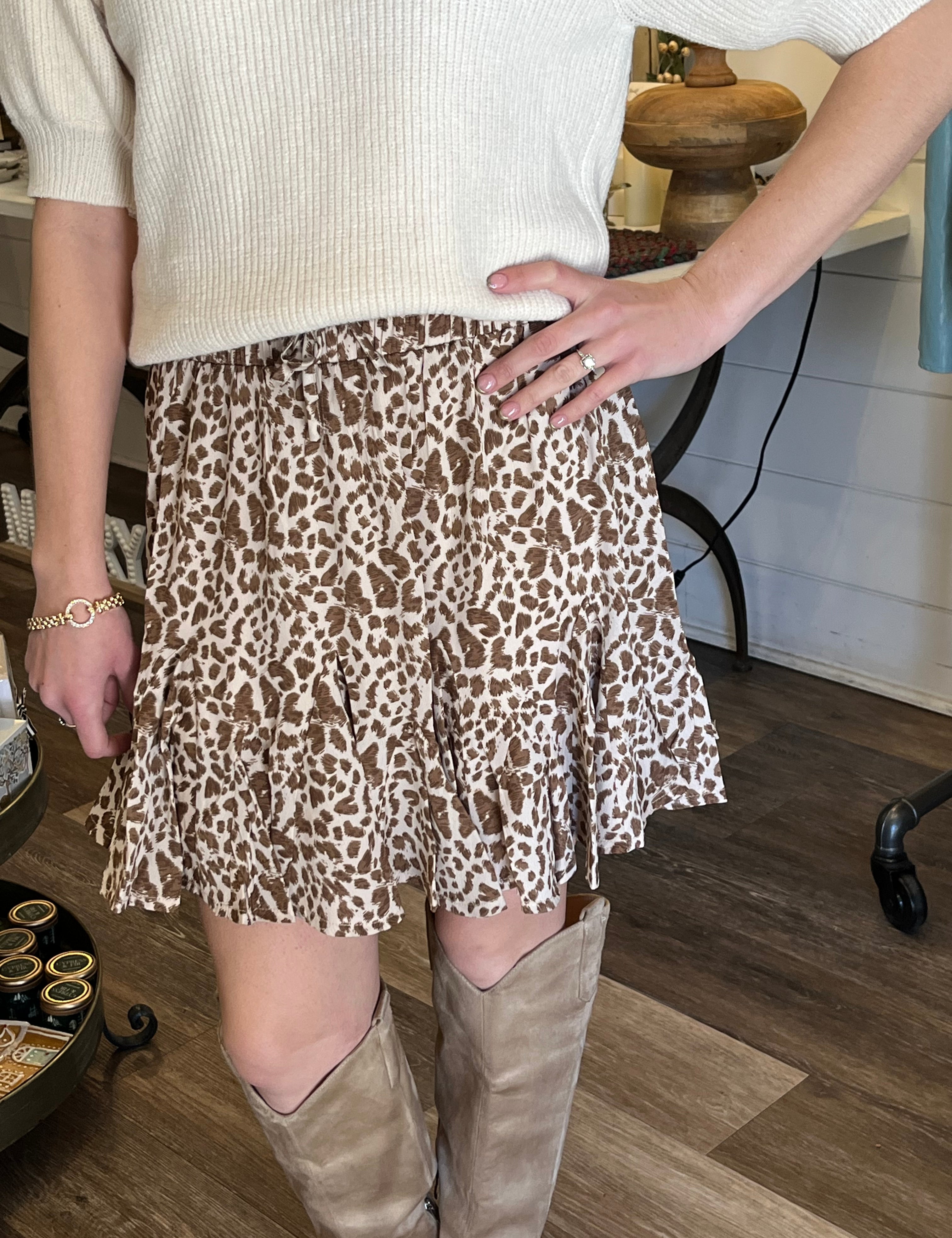 Ariah Animal Print Mini Skirt