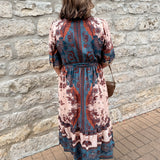 Kylie Paisley Floral Midi Dress