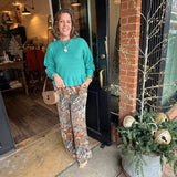 Pammie Paisley Print Wide Leg Pants