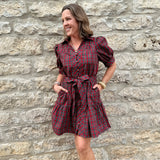Mina Plaid Belted Mini Dress