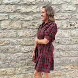 Mina Plaid Belted Mini Dress
