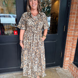 Francine Floral Button Midi Dress