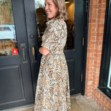 Francine Floral Button Midi Dress