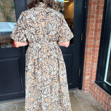 Francine Floral Button Midi Dress