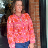 Marilyn Floral Peplum Cardigan