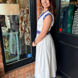 Sophie Printed Trim Midi Dress