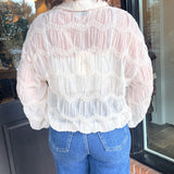 Nancy Sheer Button Front Blouse