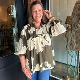 Donna Floral Smocked Blouse