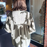 Donna Floral Smocked Blouse