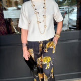 Viola Tiger Print Wide Leg Pants